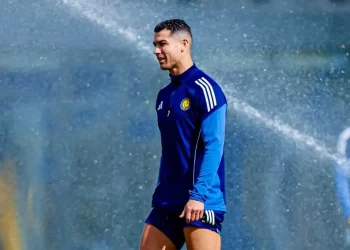 Cristiano Ronaldo num treino no Al Nassr