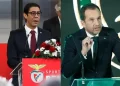 Presidentes de benfica e sporting, rui costa e frederico varandas, em discurso